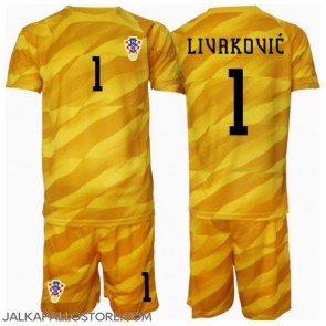 Kroatia Dominik Livakovic #1 Maalivahti Kotipaita Lapsille EM-Kisat 2024 Lyhythihainen (+ shortsit)